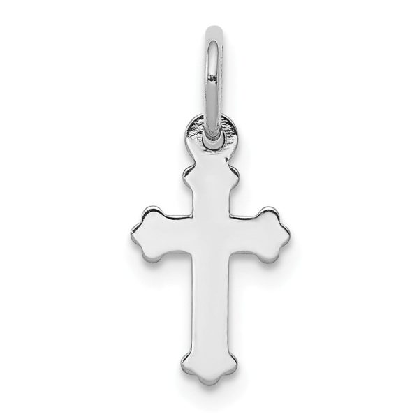 14k Yellow or White Gold Tiny Fleur de Lis Cross Charm, 8 x 18mm Online Hot Sale