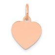 14k Rose Gold Engravable Heart Disc Charm or Pendant, 10mm Hot on Sale