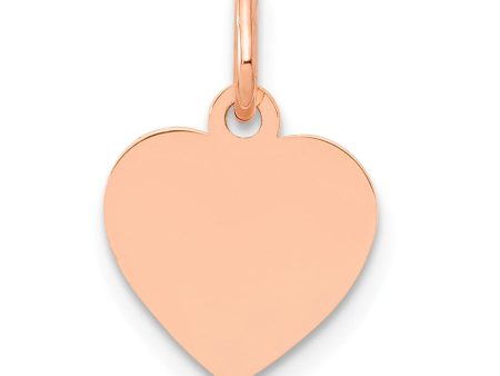 14k Rose Gold Engravable Heart Disc Charm or Pendant, 10mm Hot on Sale