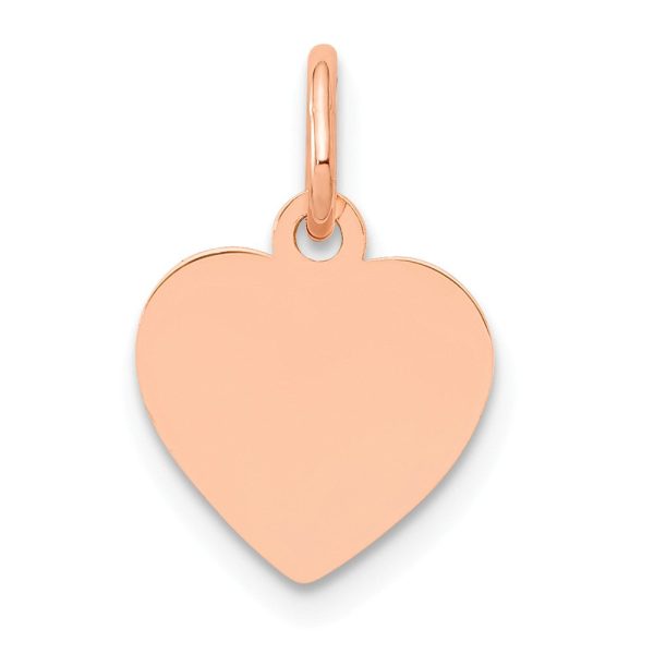 14k Rose Gold Engravable Heart Disc Charm or Pendant, 10mm Hot on Sale